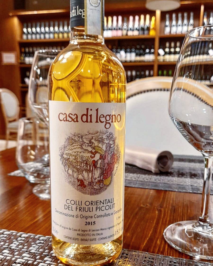 Etichetta dalla carta dei vini di Sapore è Sapere