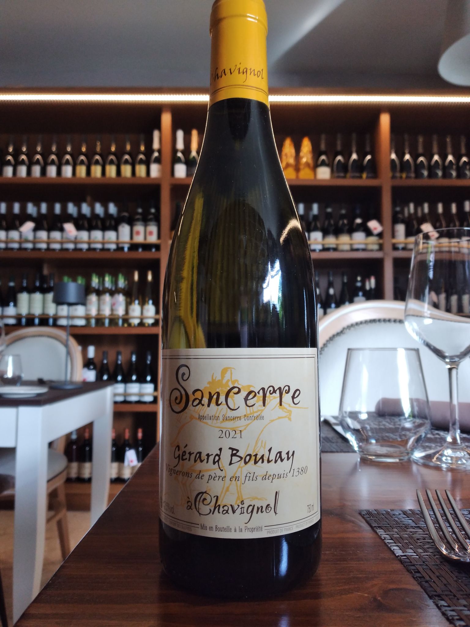 Etichetta dalla carta dei vini di Sapore è Sapere