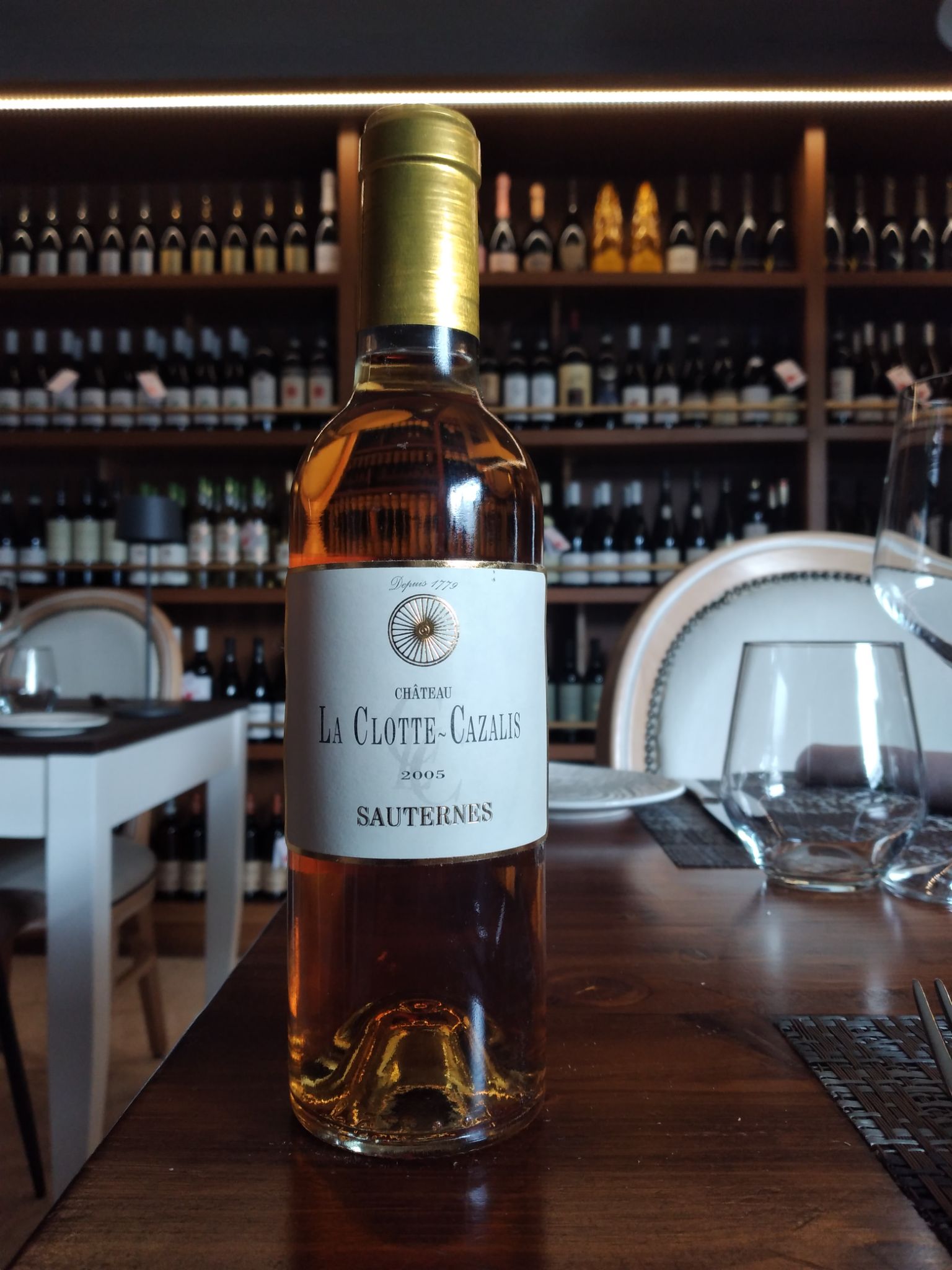 Etichetta dalla carta dei vini di Sapore è Sapere